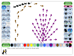 Screenshot of animated and angled brushes