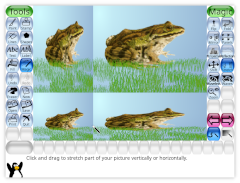 Screenshot of the Panel and Stretch magic tools being used