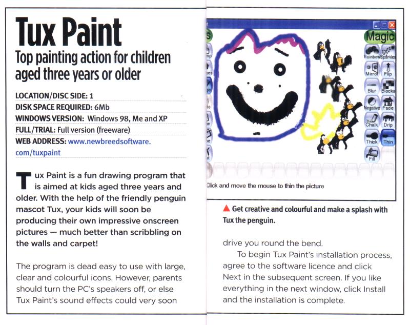 Where can you find Tux Paint games for kids?